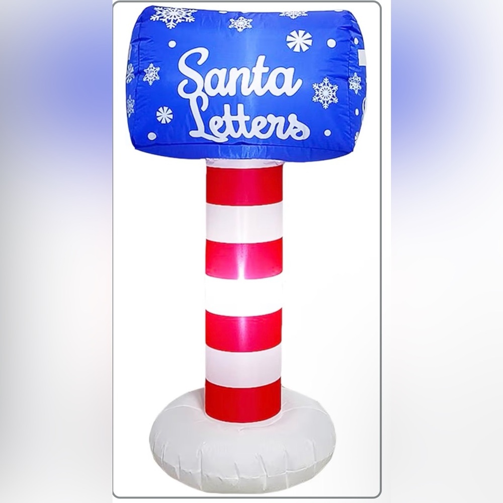 Holiday Blow Up Letters to Santa Mailbox, 3.5', NEW WITHOUT BOX